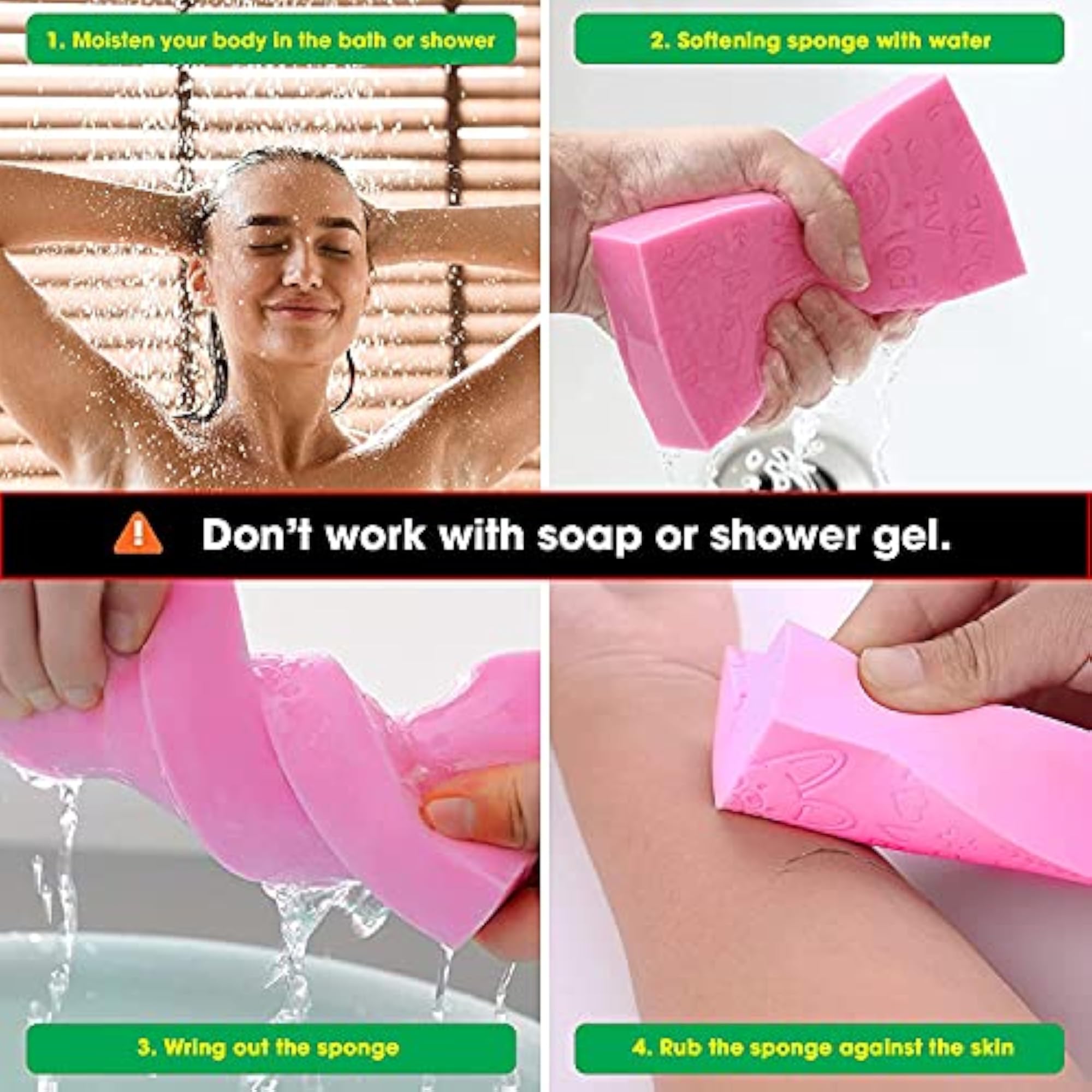 Body Shower Sponge Exfoliating Bath Sponge, Soft Exfoliator